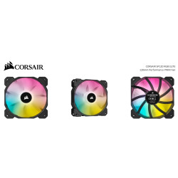 Corsair Black SP120 RGB ELITE, 120mm RGB LED PWM Low Noise, High CFM Fan with AirGuide, Single Pack (LS)