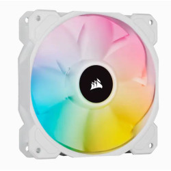 Corsair White SP120 RGB ELITE, 120mm RGB LED PWM Fan with AirGuide, Single Pack (LS