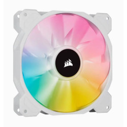 Corsair White SP140 RGB ELITE, 140mm RGB LED Fan with AirGuide, Single Pack