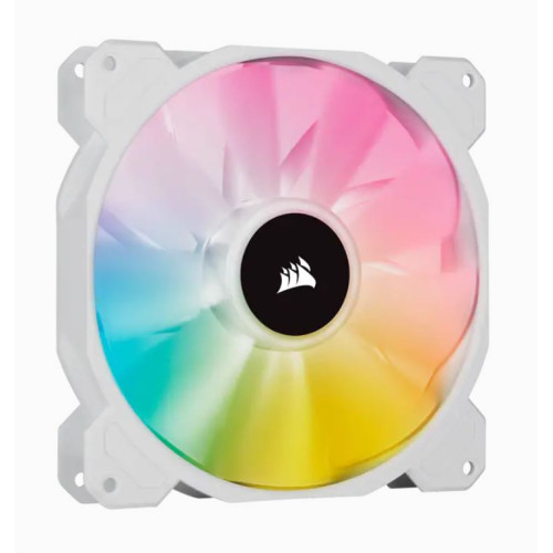 Corsair White SP140 RGB ELITE, 140mm RGB LED Fan with AirGuide, Single Pack