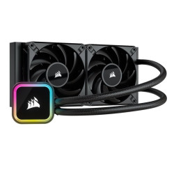 Corsair H100i Elite 240mm Radiator, 2x AF120 Zero RPM, Variable Fans via ICUE, Ultra Bright RGB Pump Head. Liquid Cooling. Black. 5 Yrs Warranty.