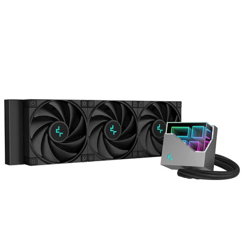 DeepCool LT720 Premium Liquid CPU Cooler, 360mm Radiator, High-Performance FK120 FDB Fans, Multidimensional Infinity Mirror Block, 5V A-RGB Softwa