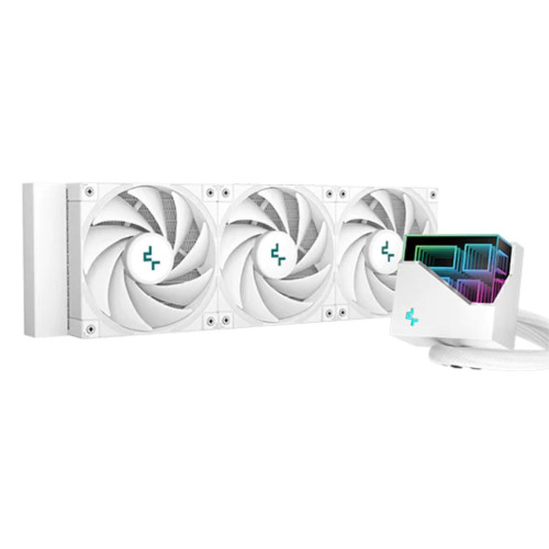 DeepCool LT720 Premium Liquid CPU Cooler, 360mm Radiator, High-Performance FK120 FDB Fans, Multidimensional Infinity Mirror Block, A-RGB (White)