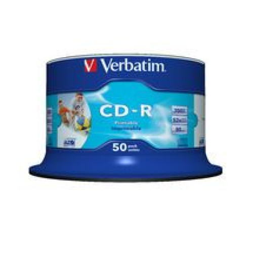 Verbatim CD-R 700MB 50Pk White InkJet 52x