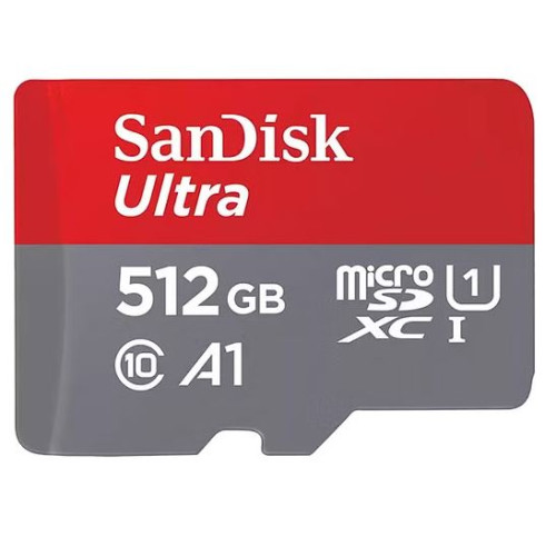 SanDisk 512GB Ultra MicroSDXC UHS-I Memory Card - 150MB/s -Capacity: 512GB - Compatibility: Compatible with microSDHC and microSDXC (SDSQUAC-512G-GN6)