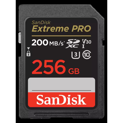 SanDisk 256GB Extreme PRO Memory Card 200MB/s Full HD  4K UHD Class 30 Speed Shock Proof Temperature Proof Water Proof X-ray Proof Digital Camera