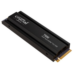 Crucial T500 1TB Gen4 NVMe SSD w Heatsink - 7300/6800 MB/s R/W 600TBW 1440K IOPs 1.5M hrs MTTF DirectStorage Acronis True Image Adobe Creative Cloud