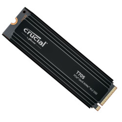 Crucial T705 2TB Gen5 NVMe SSD Heatsink - 14500/12700 MB/s R/W 1200TBW 1550K IOPs 1.5M hrs MTTF DirectStorage for Intel 14th Gen  AMD Ryzen 7000