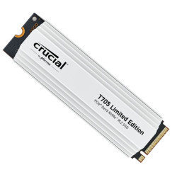 Crucial T705 2TB Gen5 NVMe SSD White Heatsink - 14500/12700 MB/s R/W 1200TBW 1550K IOPs 1.5M hrs MTTF DirectStorage for Intel 14th Gen AMD Ryzen