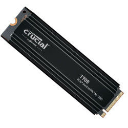 Crucial T705 4TB Gen5 NVMe SSD Heatsink - 14100/12600 MB/s R/W 2400TBW 1500K IOPs 1.5M hrs MTTF DirectStorage for Intel 14th Gen  AMD Ryzen 7000