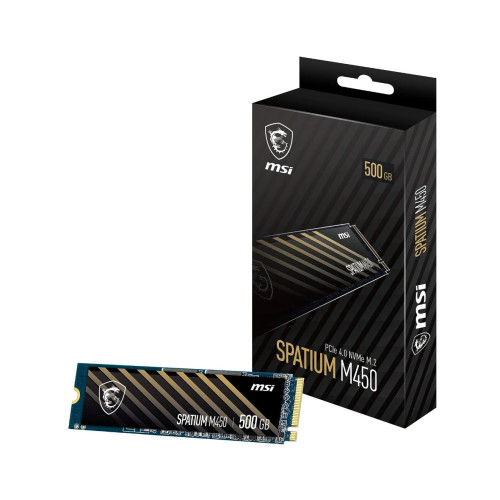 MSI SPATIUM M450 500GB M.2 NVME PCIE GEN4 SSD, 5 Year Warranty