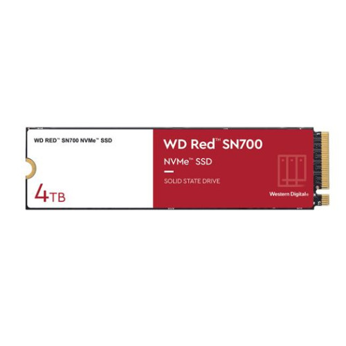 Western Digital WD Red SN700 4TB NVMe NAS SSD 3400MB/s 3100MB/s R/W 5100TBW 550K/520K IOPS M.2 Gen3x4 1.75M hrs MTBF 5yrs wty