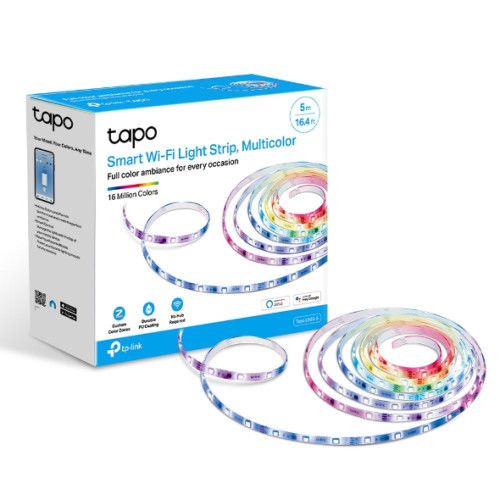 TP-Link Tapo L920-5 Smart Wi-Fi Light Strip, Multicolor, Pu Coating For External Protection, Voice Control, 50 Colour Zones, No Hub Required, 5000×10×