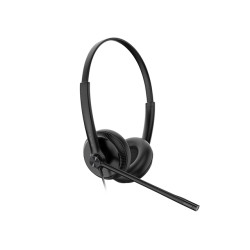 Yealink TEAMS-UH34SE-D Teams Certified Wideband Noise Cancelling Headset, USB and 3.5mm Jack, Leather Ear Piece, Controller with Teams Button, Stereo