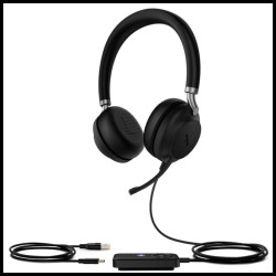 Yealink UH38 Dual Mode USB and Bluetooth Headset, Dual, USB-A, TEAMS Call Controller with Built-In Battery Dual Noise-Canceling Mics, Busy Light