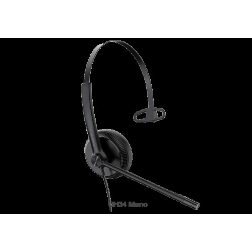 Yealink UH34 Mono Wideband Noise Cancelling Microphone - USB Connection, Leather Ear Cushions, Designed for Microsoft Teams