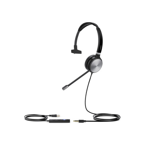 Yealink UH36 Mono Wideband Noise Cancelling Headset - USB-C / 3.5mm Connections, Designed for UC, Simple Call Management, HD Voice,  LED Indicator