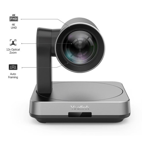 Yealink UVC84 Video Conference Camera for Medium and Large Room, True 4K Ultra HD Video, 12x optical and 3x digital zoom, 80° field of view