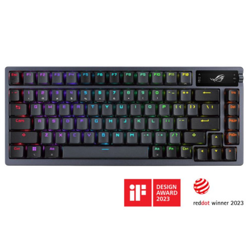 ASUS ROG AZOTH/NXSM/PBT Gaming Keyboard, OLED Display, Storm Switch, 75 Keys, Tri-mode Connection, Black