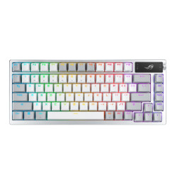 ASUS ROG AZOTH/NXSM/PBT/WHT Gaming Keyboard, OLED Display, Storm Switch, 75 Keys, Tri-mode Connection, White