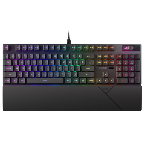 ASUS ROG STRIX SCOPE II RX Blue Switch Optical Gaming Keyboard,IP57 Waterproof Protection, Streaming Hotkeys, Multi-function Controls