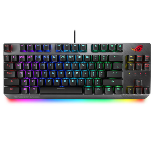 ASUS X802 ROG STRIX SCOPE NX TKL Blue Switch 80% Wired Mechanical RGB Gaming Keyboard for FPS Games, ROG NX Switches, Stealth Key, Aluminium Frame, RG