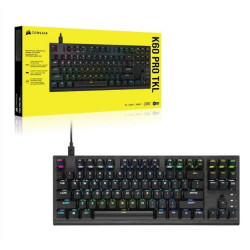 CORSAIR K60 PRO TKL RGB Optical-Mechanical Gaming Keyboard, Backlit RGB LED, CORSAIR OPX, Black, (LS)