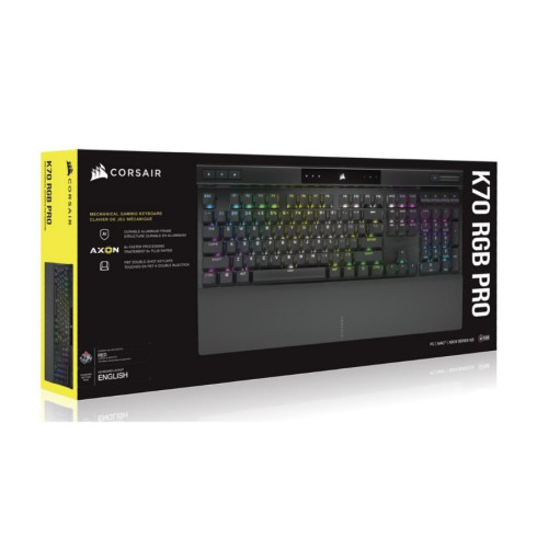 CORSAIR K70 RGB PRO OPX Optical-Mechanical Gaming Keyboard, Backlit RGB LED, CORSAIR OPX, Black, Black PBT Keycaps. (LS)