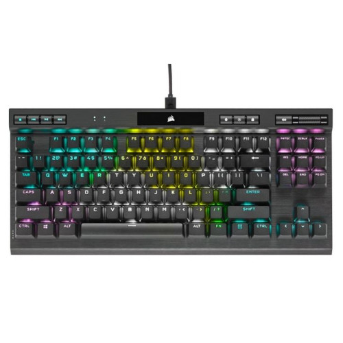 Corsair K70 RGB TKL OPX Silver RGB Mechanical Gaming Keyboard, Backlit RGB LED, CHERRY Keyswitches, Black. Champion Edition