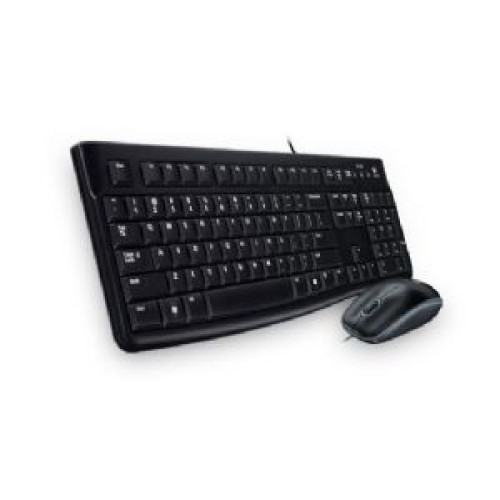 Logitech MK120 Keyboard  Mouse Combo Quiet typing and Spill resistant High-definition optpical tracking Thin profile 3yr wty