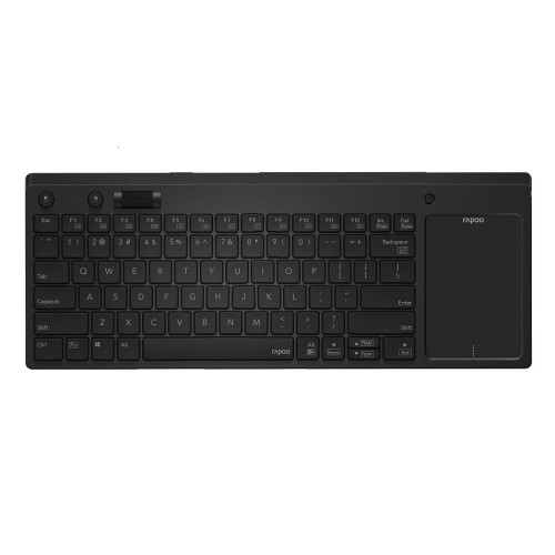 RAPOO K2800 Wireless Keyboard with Touchpad  Entertainment Media Keys -  2.4GHz, Range Up to 10m, Connect PC to TV, Compact Design