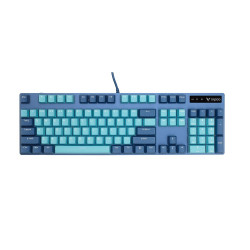 (LS) RAPOO V500 Pro Backlit Mechanical Gaming Keyboard - Spill Resistant, Metal Cover, Ideal for Entry Level Gamers--Cyan Blue