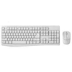 RAPOO X1800Pro Wireless Mouse  Keyboard Combo - 2.4G, 10M Range, Optical, Long Battery, Spill-Resistant Design,1000 DPI, Nano Receiver, Entry (White)