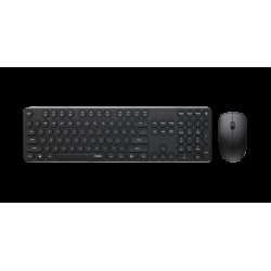 RAPOO Wireless Optical Mouse  Keyboard Black -2.4G Connection, 10M Range, Spill-Resistant, Retro Style Round Key, 1000DPI  Black