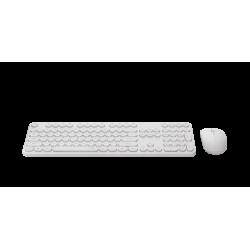 RAPOO X260S Wireless Optical Mouse  Keyboard Black - 2.4G Connection, 10M Range, Spill-Resistant, Retro Style Round Key Cap, 1000DPI - White