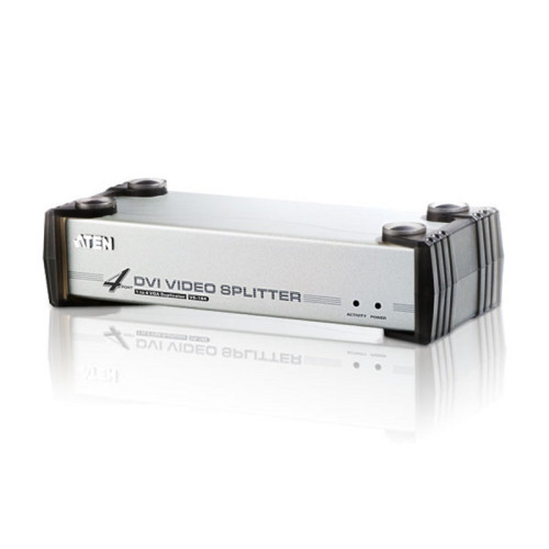 Aten Video Splitter 4 Port DVI Video Splitter w/ Audio, 1920x1200@60Hz, Cascadable to 3 Levels (Up to 64 Outputs)