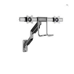 Brateck Fabulous Wall Mounted  Gas Spring Dual Monitor Arm 17