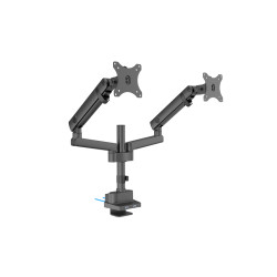 Brateck Dual Monitor Aluminium Slim Pole-Mounted Spring-Assisted Monitor Arm With USB Fit Most 17