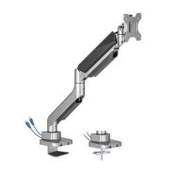 Brateck Single Monitor Economy Heavy-Duty Gas Spring Monitor Arm with USD3.1 Ports Fit Most 17