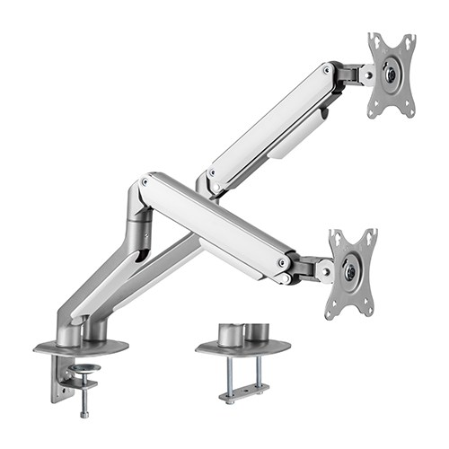 Brateck Dual Monitor Economical Spring-Assisted Monitor Arm Fit Most 17