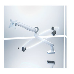 Brateck LDT75-C012UC Designer Premium Single Monitor Spring-Assisted Monitor Arm with USB-A/USB-C Ports(LS)
