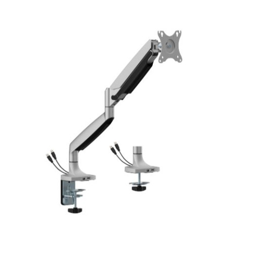 BrateckLDT82-C012UCE SINGLE SCREEN HEAVY-DUTY MECHANICAL SPRING MONITOR ARM WITH USB PORTS For most 17