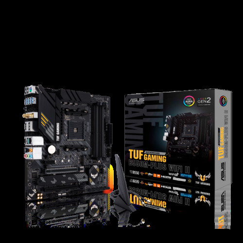 ASUS AMD B550M TUF GAMING B550M-PLUS WIFI II (Ryzen AM4) Micro ATX Gaming Motherboard, PCIe 4.0, dual M.2, Wi-Fi 6, 2.5 Gb Ethernet, HDMI, DisplayPort