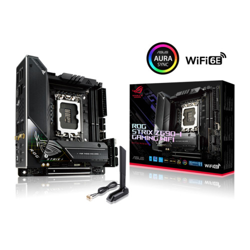 ASUS Z690 ROG STRIX Z690-I GAMING WIFI Intel LGA 1700 ITX DDR5 Motherboard, PCIe 5.0, 2xM.2, WiFi 6E 2.5 Gb Ethernet 2xThunderbolt 5, USB-C HDMI SATA,