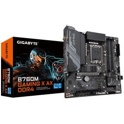 Gigabyte B760M Gaming X AX DDR4 Intel LGA 1700 m-ATX Motherboard, 4x DDR4 ~128GB, 2x PCI-E x16, 2x M.2, 4x SATA,  3x USB 3.2, 5x USB 2.0