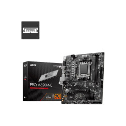 MSI PRO A620M-E AM4 mATX MB 2xDDR5 1xPCIE 16 1 PCI-E 1 1xM.2 4xSATA 4xUSB 3.2 2xUSB 2.0