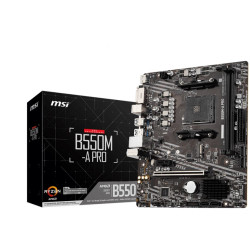 MSI B550M-A PRO Motherboard AMD Ryzen AM4 2x DIMM Slots (Max 64GB) 1x PCI-e 4.0 1x HDMI DVI 1x M.2 4x SATA3 6x USB 3.2 Gen 1 6x USB 2.0