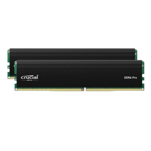 Crucial Pro 64GB (2x32GB) DDR4 UDIMM 3200MHz CL22 Black Heat Spreaders Support Intel XMP AMD Ryzen for Desktop PC Gaming Memory