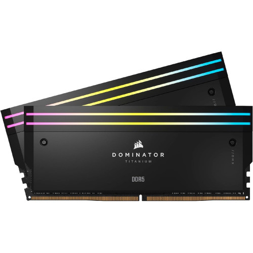 Corsair DOMINATOR® TITANIUM RGB 48GB (2x24GB) DDR5 DRAM 6000MT/s CL30 Intel XMP Memory Kit — Black