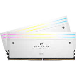 Corsair DOMINATOR® TITANIUM RGB 64GB (2x32GB) DDR5 DRAM 6000MT/s CL30 Intel XMP Memory Kit — White